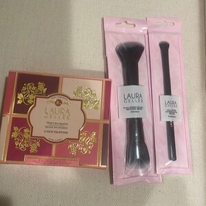 Laura Geller Party in a Palette, Blush/Bronzer Brush, and Eyeshadow Brush